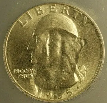 Washington quarter dollar 1965 Struck Through