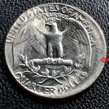 Washington quarter dollar 1965 off -center-back
