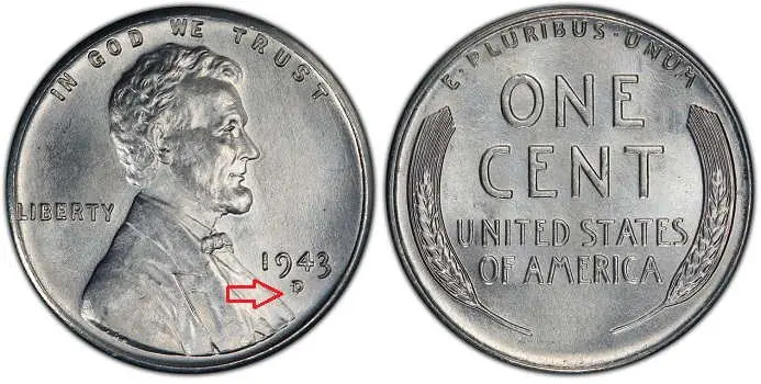 1943 steel penny D D