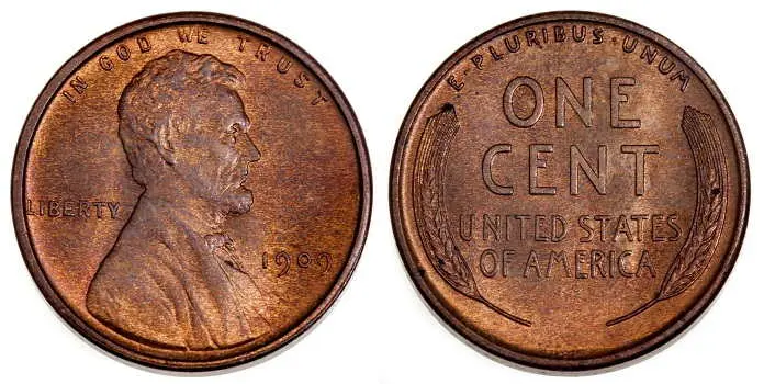 1943 steel penny no mint mark 1909 Penny