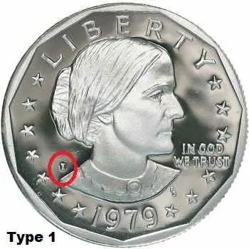 how much are susan b anthony dollars worth SBA S type 1