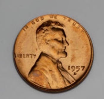 1957 D Lincoln Wheat BIE Error Cent Good at 's Collectible