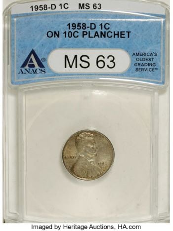 error 1958 penny 1 cent